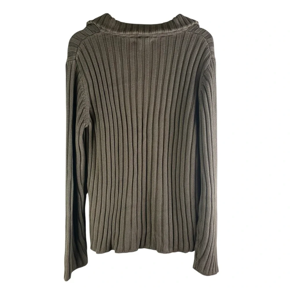 Banana Republic Men's‎ Medium Mock Neck Knit Sweater 1/4 Zip  100% Cotton VTG